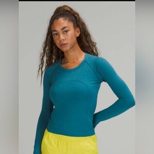 Swiftly tech long sleeve shirt 2.0 *race length capri/capture blue